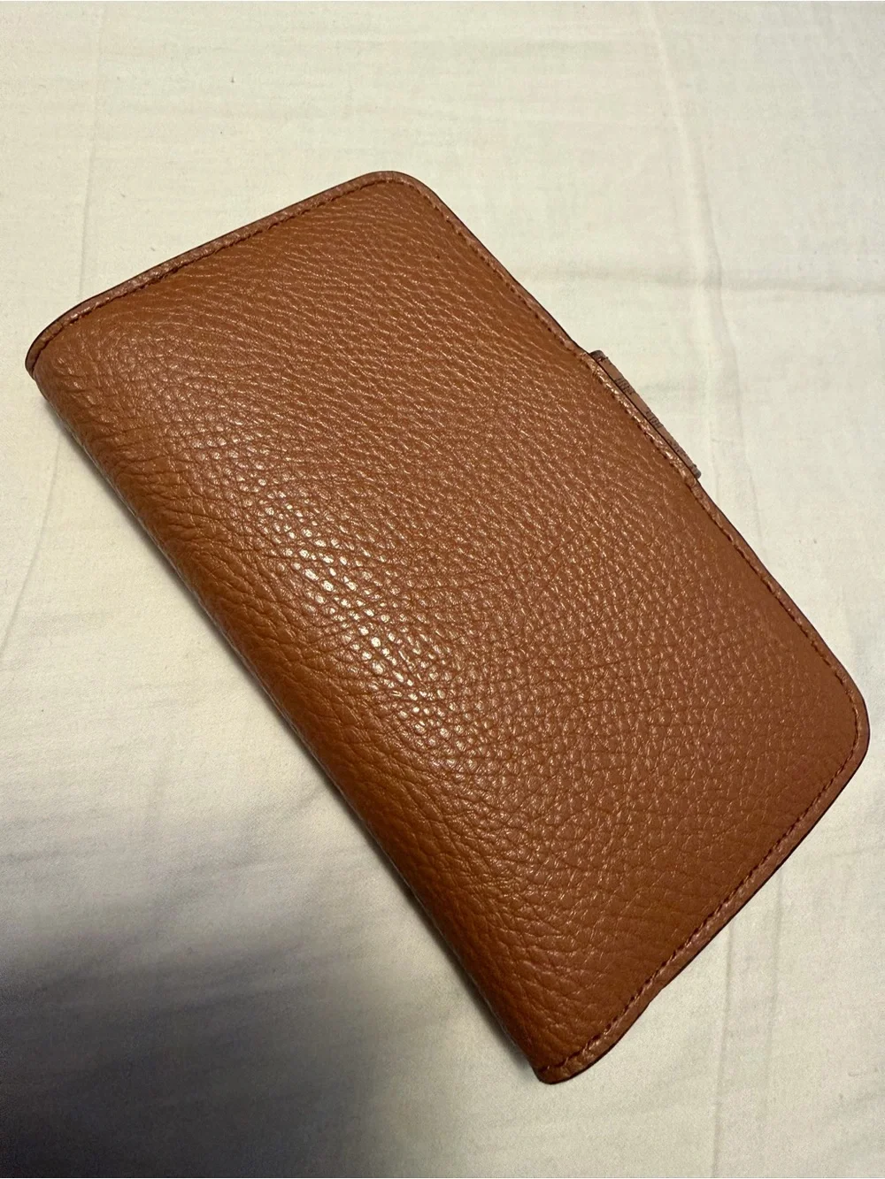 Michael Kors Tan Brown Pebbled Leather Snap Wallet